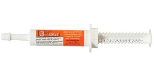 Syringe tube with a red label on a white background