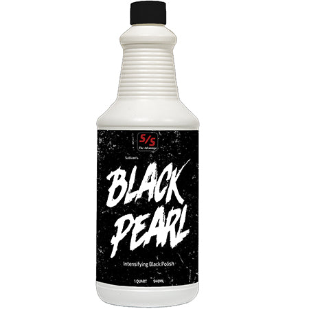 Bottle of Black Pearl intensifying polish product on a white background