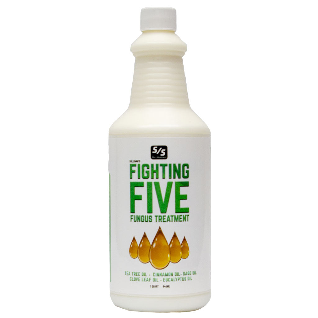 Bottle of 'Fighting Five Fungus Treatment' on a white background