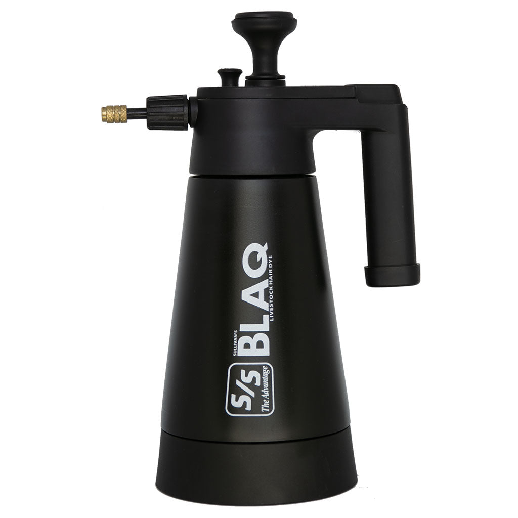 Black pressurized spray gun with 'BLAQ' branding on a white background