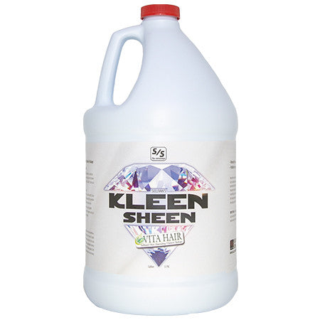 Bottle of Kleen Sheen conditioner on a white background