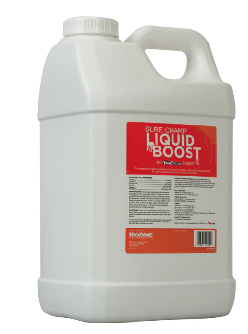 White container with a red label on a white background