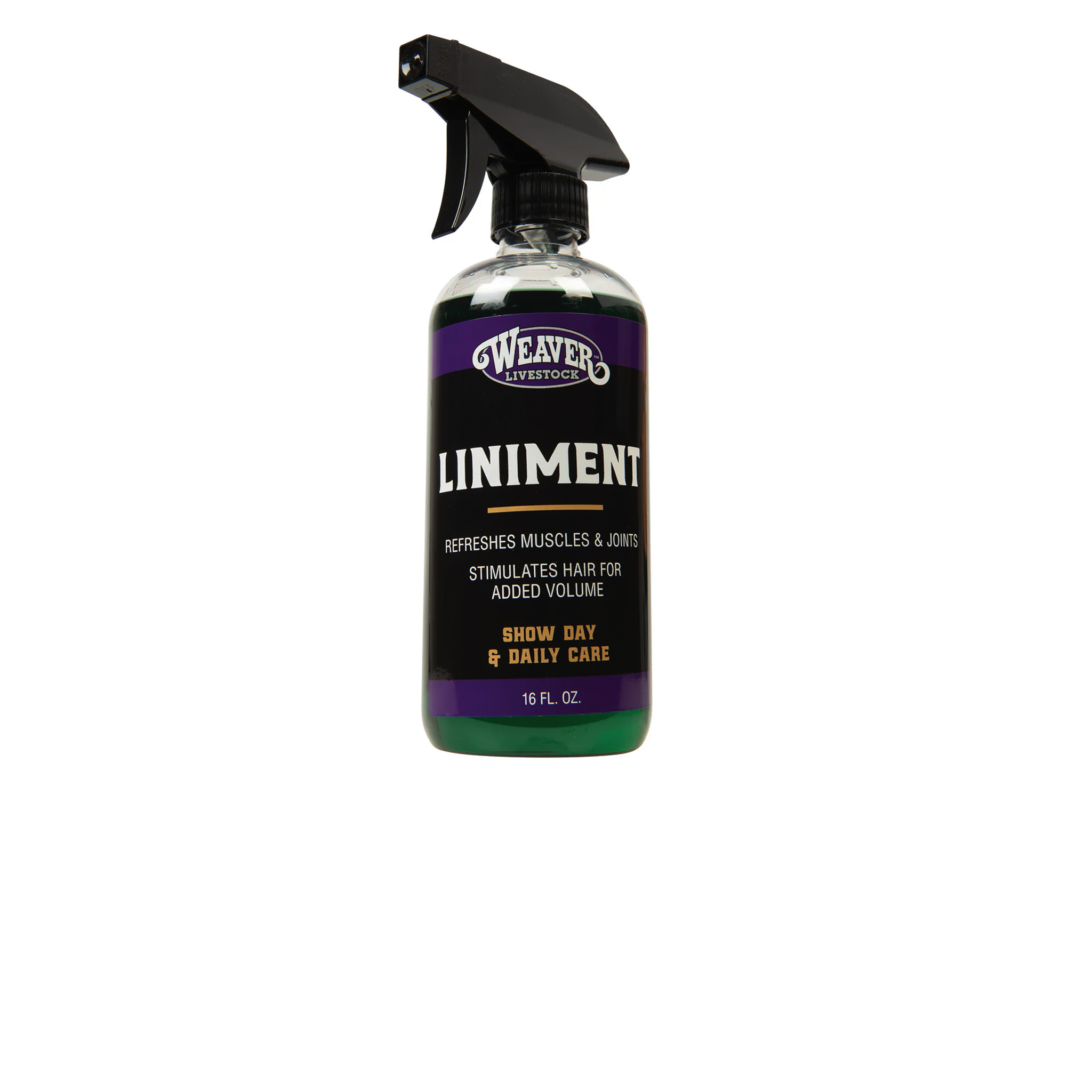 Bottle of Weaver Liniment on a white background