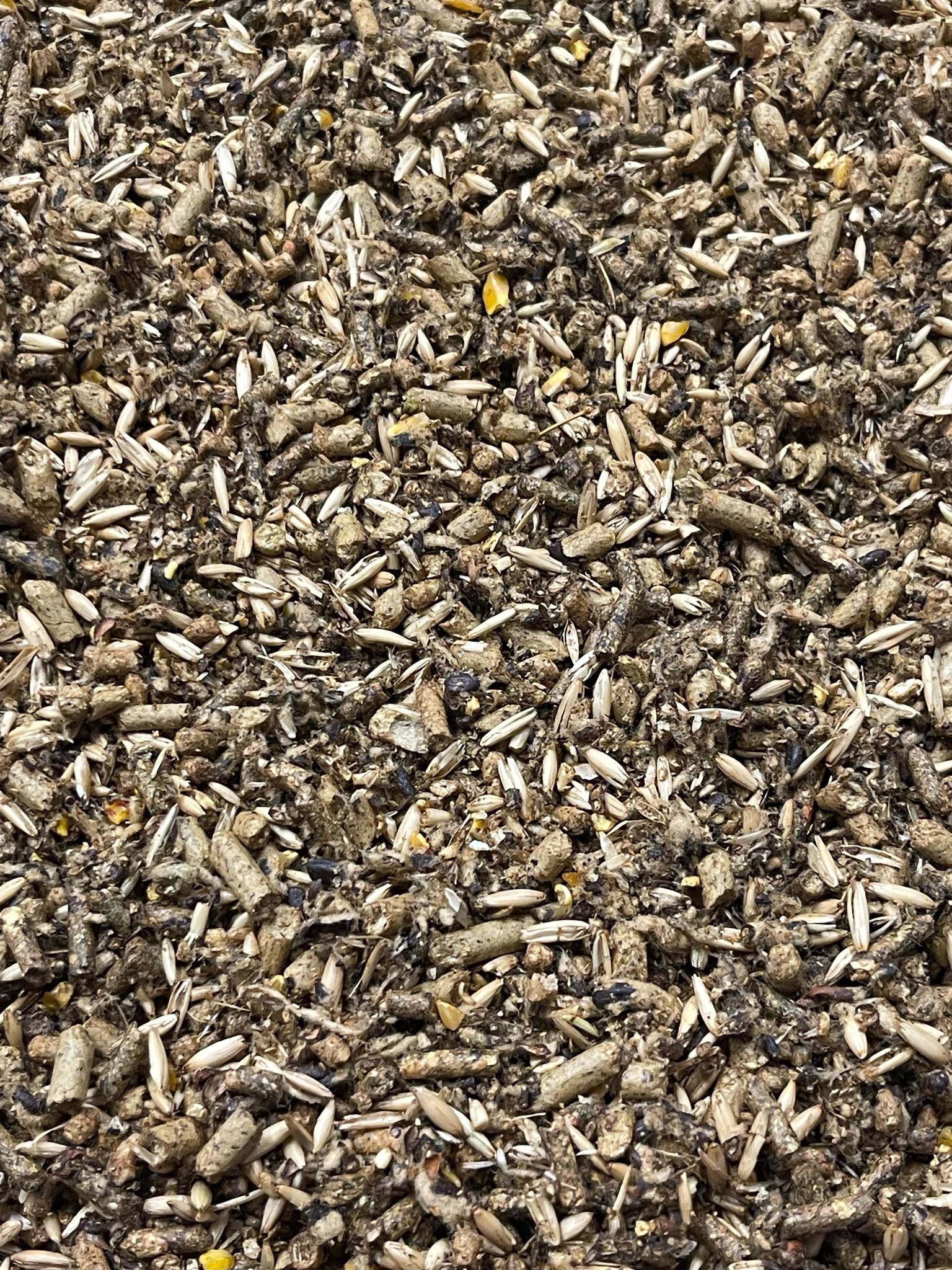 Close-up of a textured cattle feed