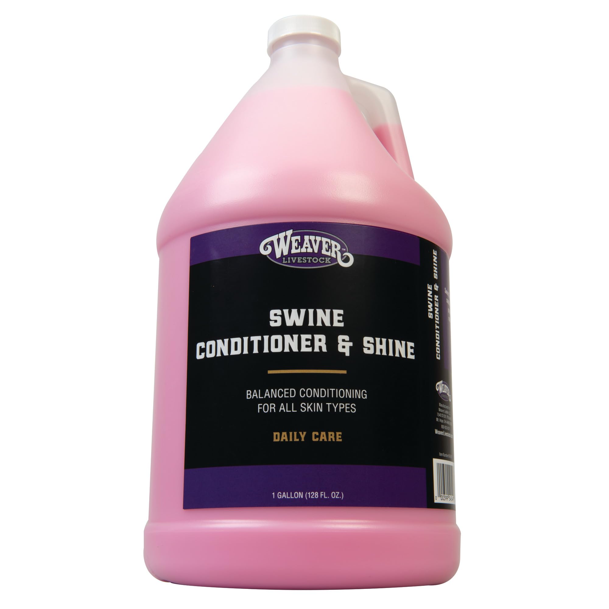 Bottle of Weaver Swine Conditioner & shine on white background