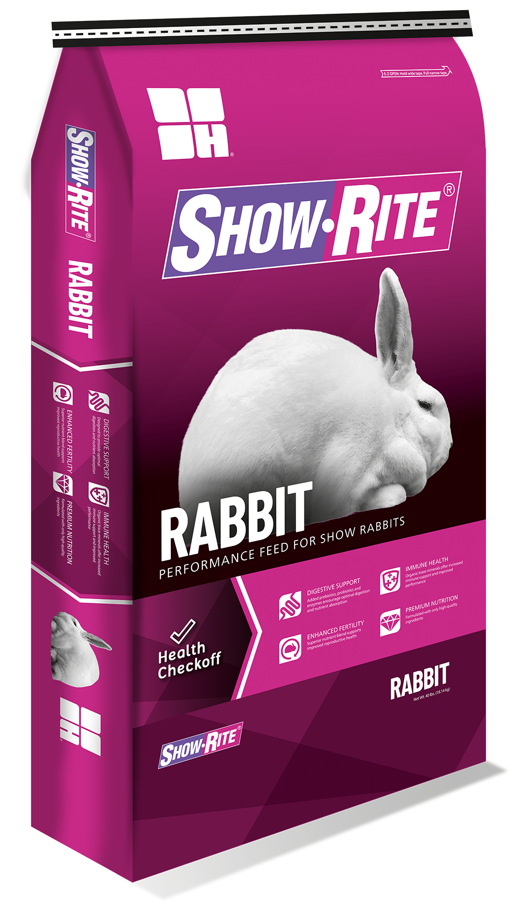 Show-Rite Rabbit food packaging on a white background