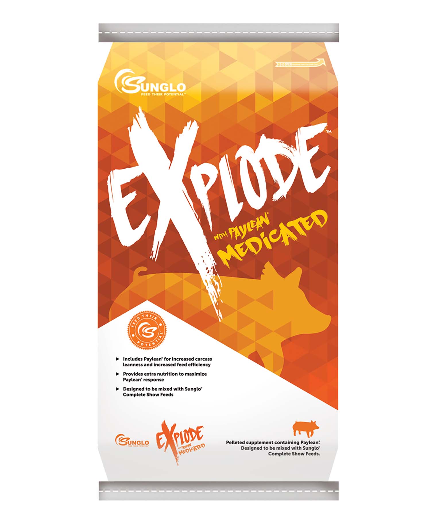 Bungle Explode Medicated livestock supplement packaging on a white background