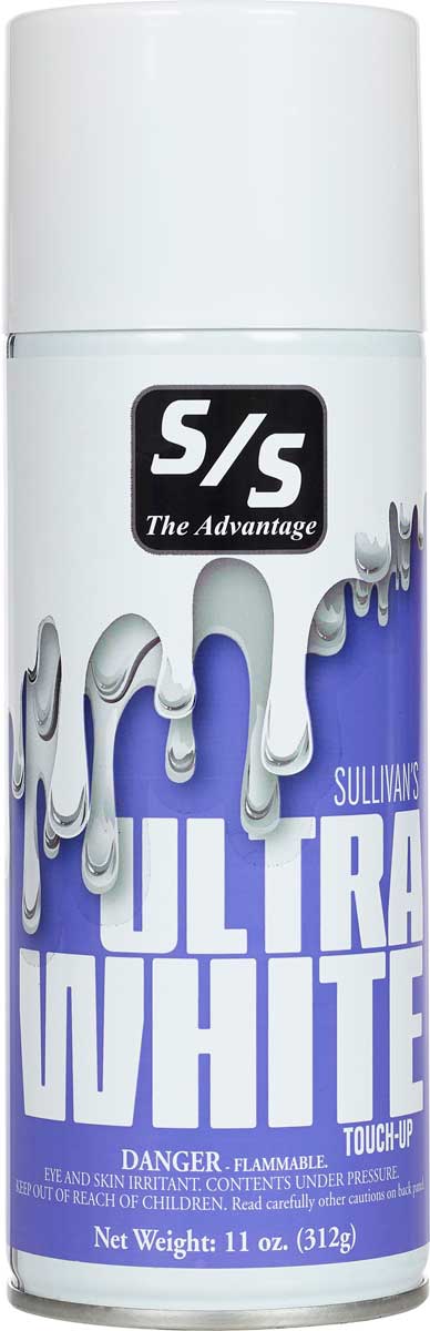 Sullivan's Ultra White touch-up spray can with S/S logo on a white background