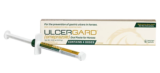 Ulcergard oral paste for horses packaging on a white background