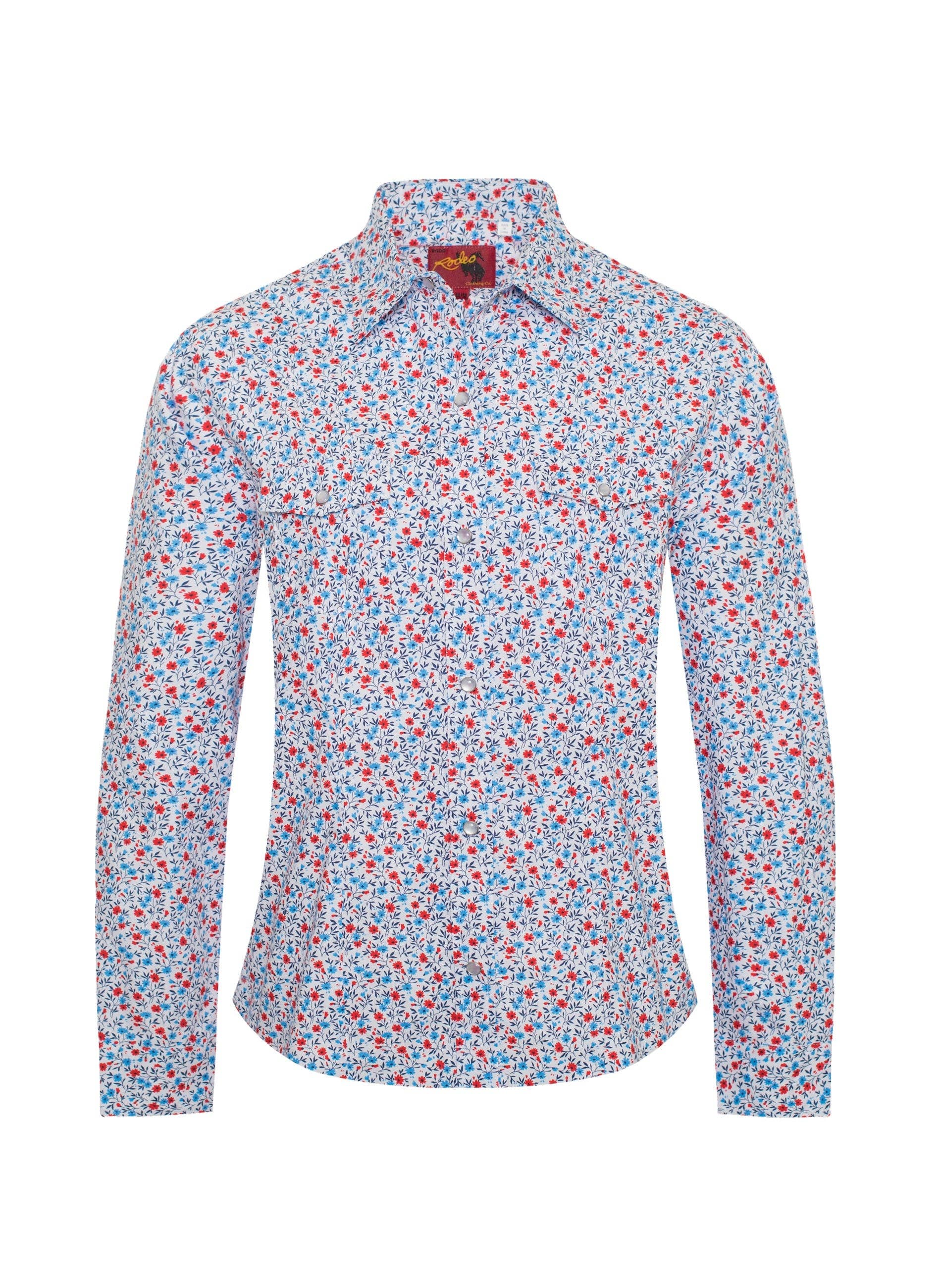 Floral patterned shirt on a white background
