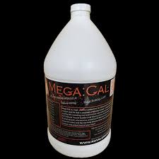 Mega Cal supplement bottle on a white background
