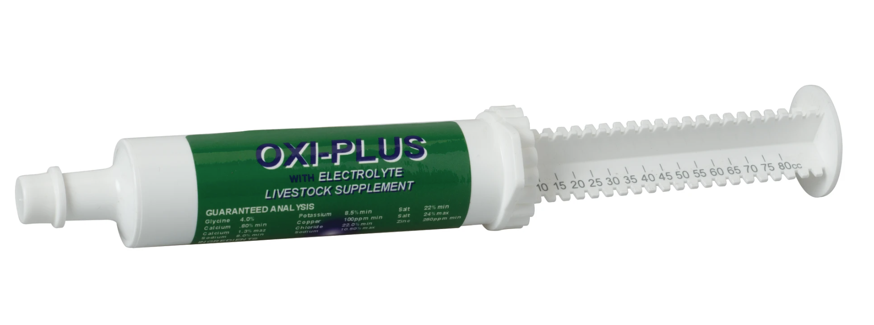 Oxi-Plus electrolyte livestock supplement tube on a white background
