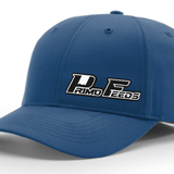 Blue cap with a logo on a white background