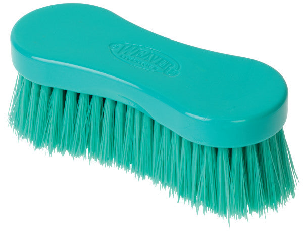 Turquoise brush with bristles on a white background