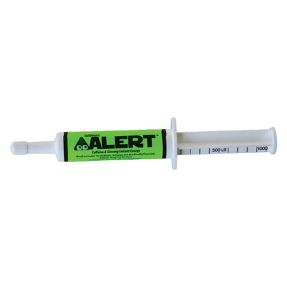 Green and white syringe-like device with 'ALERT' branding on a white background