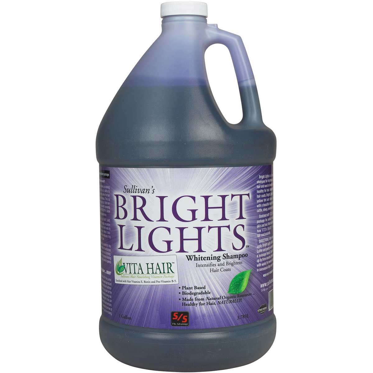 Gallon of Bright Lights shampoo on a white background