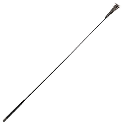 Long black whip on a white background