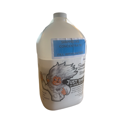 Bottle of 'Just Sheen'  on a white background
