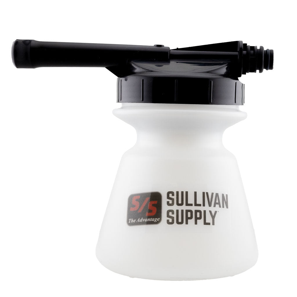 White spray bottle with black nozzle and Sullivan Supply logo on a white background