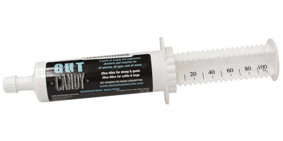 White plastic tube with black label on a white background