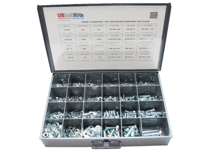 Bolt kit with open lid displaying specifications on a white background