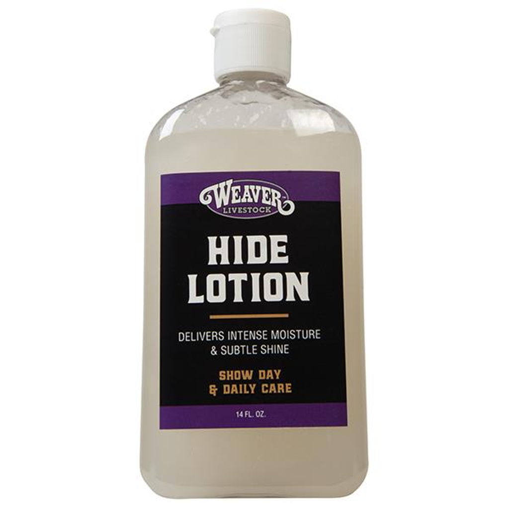 Bottle of Weaver Livestock Hide Lotion on a white background