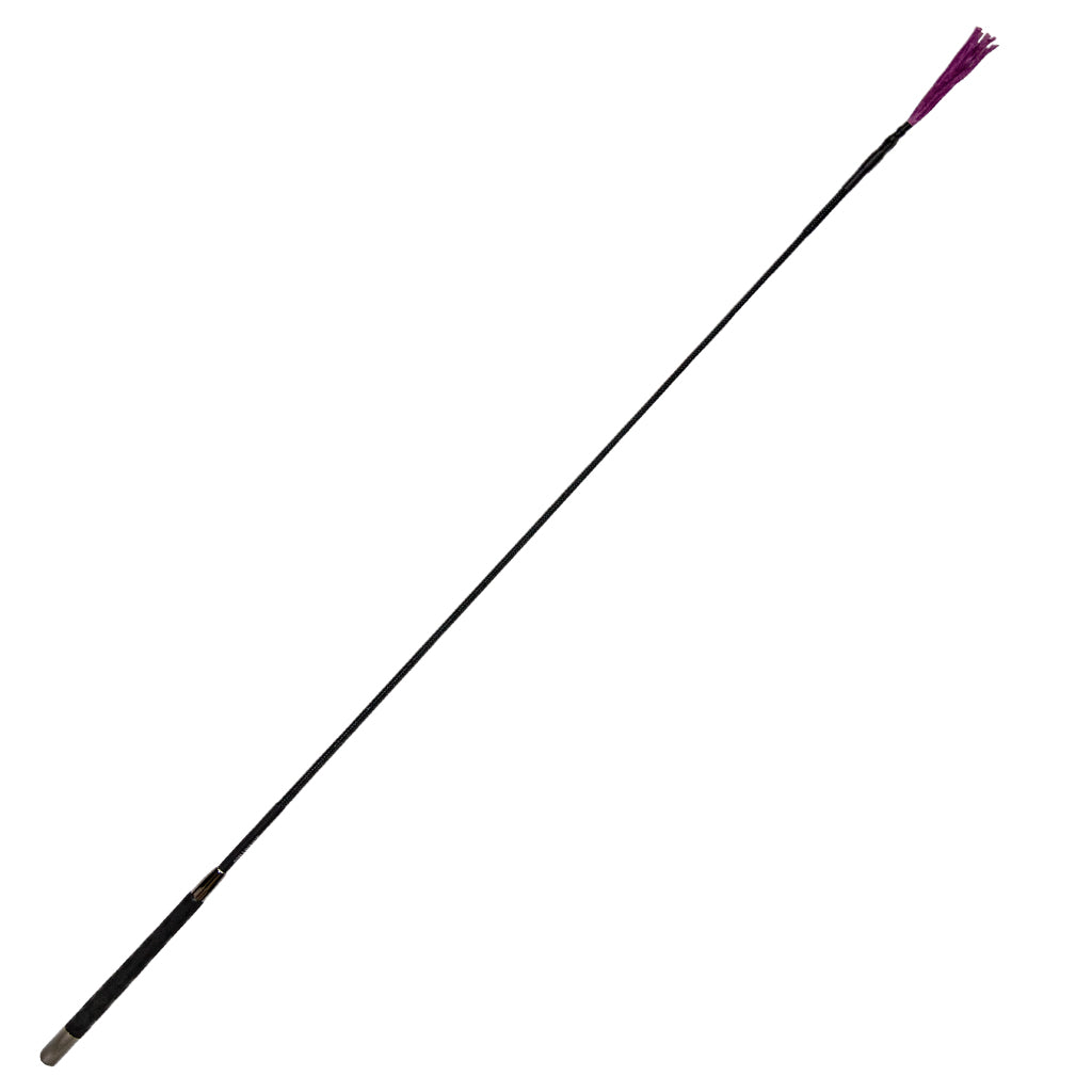 Black arrow with a purple nock on a white background