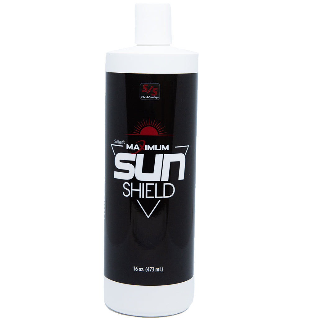 Bottle of S/S Maximum Sun Shield on a white background