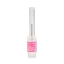 Needle with pink packaging on a white background