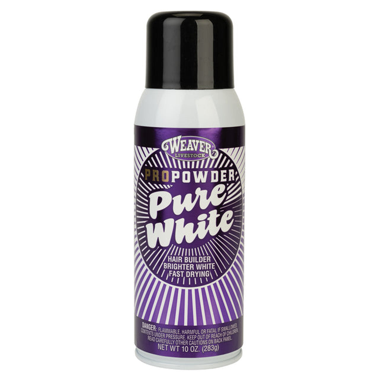 Aerosol can with purple label on a white background