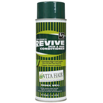Can of Sullivans REVIVE skin & hair conditioner on a white background