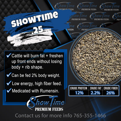 ShowTime premium feeds advertisement with product details and contact information.