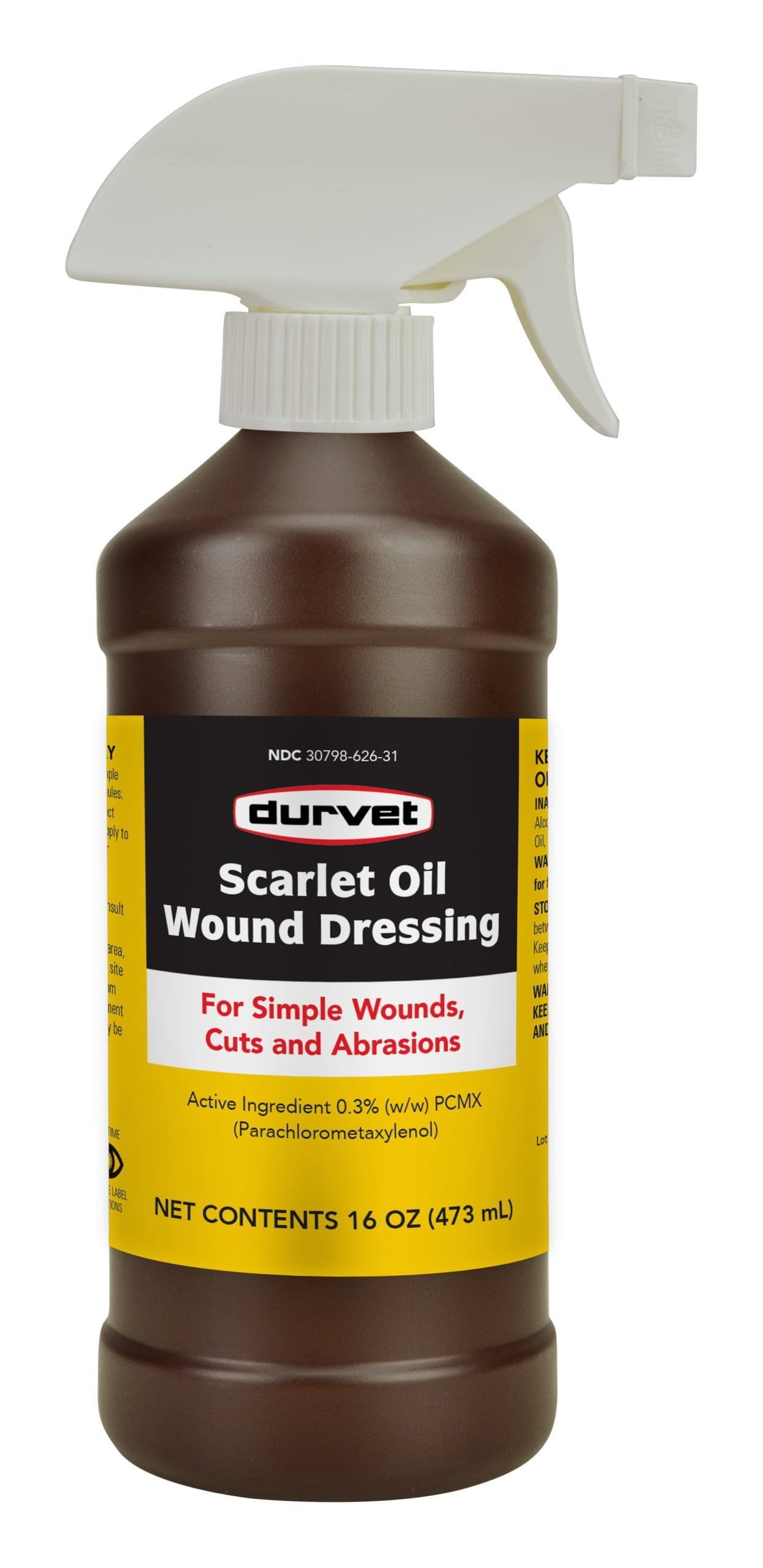 Durvet Scarlet Oil Wound Dressing spray bottle on a white background