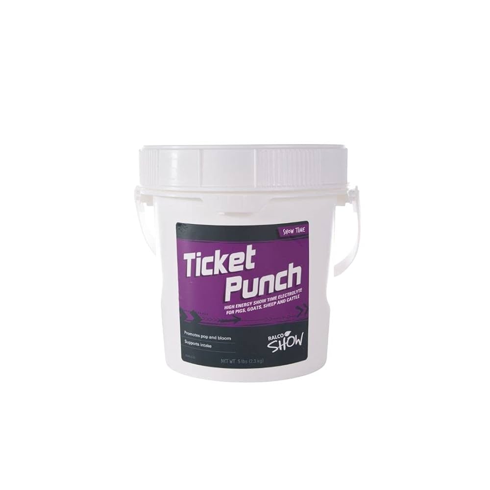 Bucket of Ticket Punch with a purple label on a white background