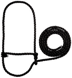 Black rope with a knot on a white background