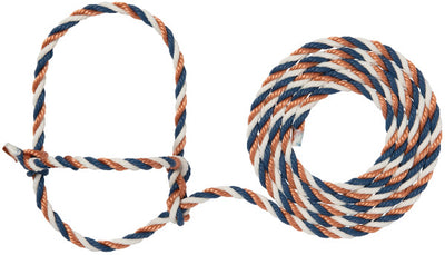 Two braided ropes, one knotted, on a white background