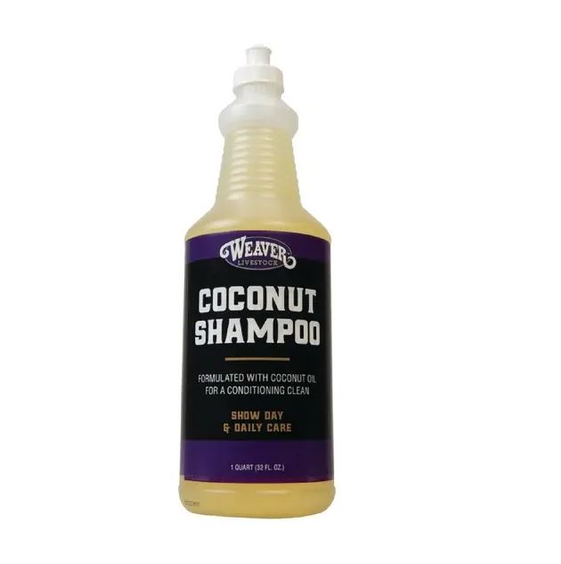 Bottle of Weaver Coconut Shampoo on a white background