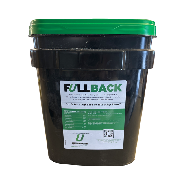Black bucket with green lid and FullBack label on a white background