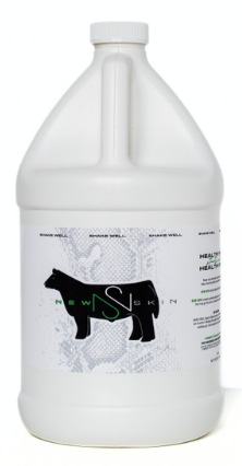 Gallon container of New Skin product on a white background