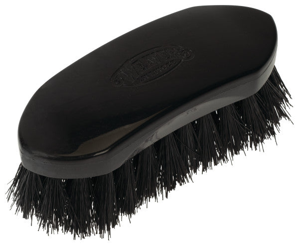 Black brush with bristles on a white background