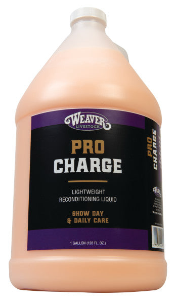 Gallon bottle of Weaver Pro Charge liquid on a white background