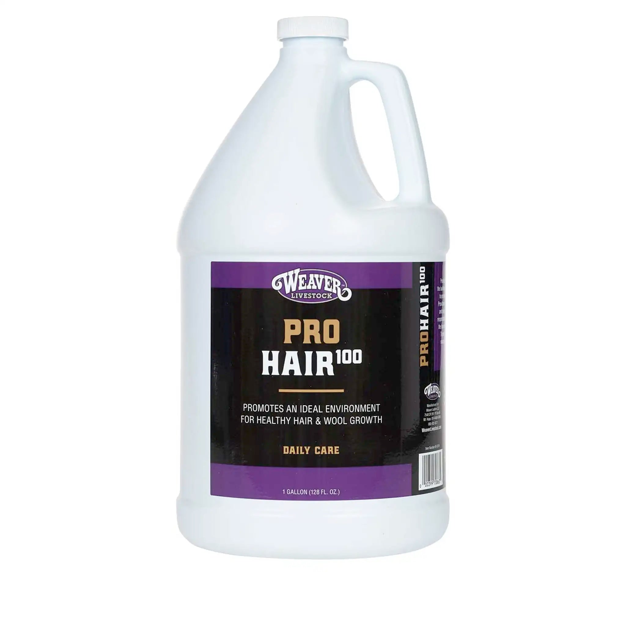 Gallon container of Weaver Pro Hair 100 on a white background