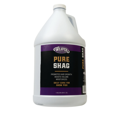 Gallon bottle of Weaver Pure Shag on a white background