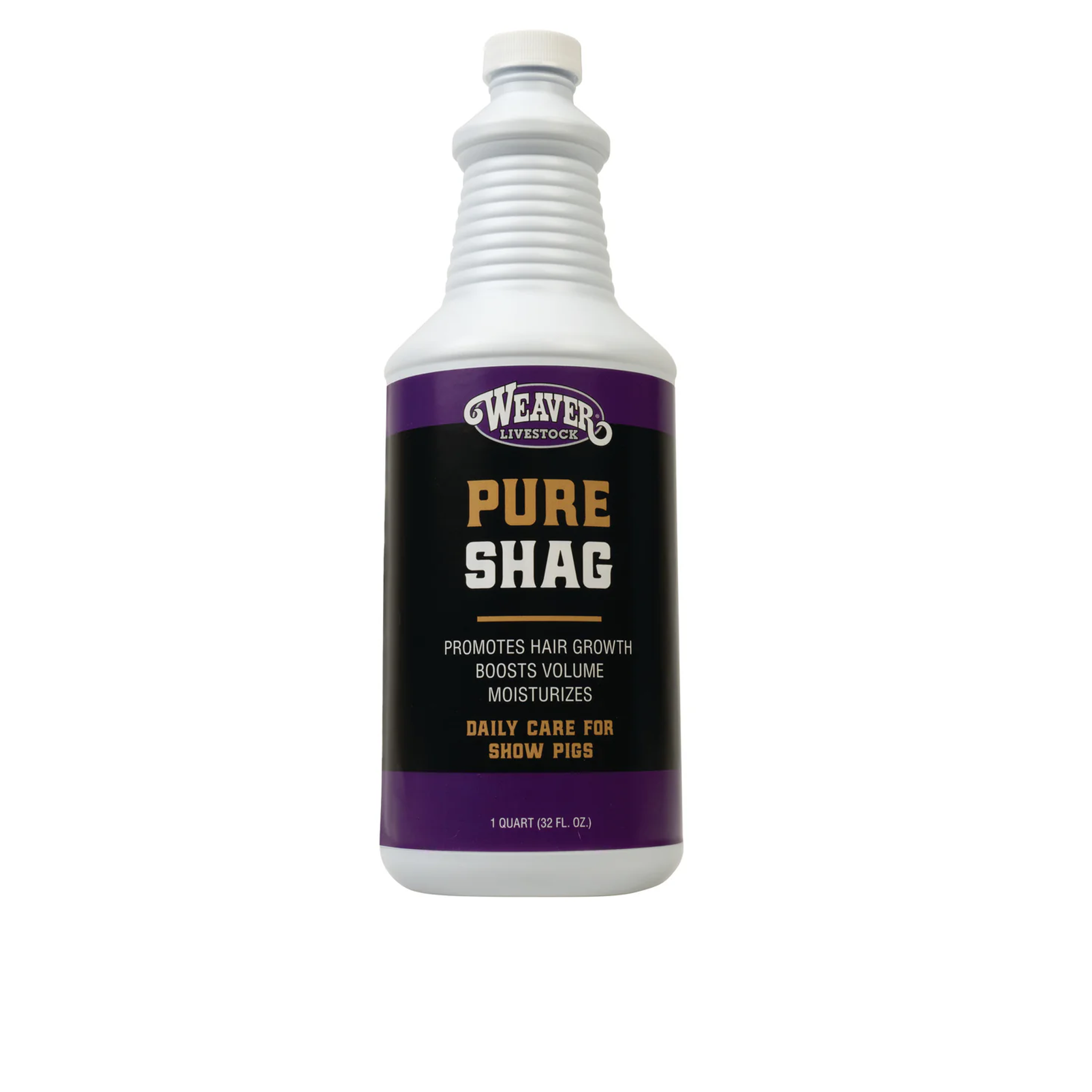 Bottle of Weaver Livestock Pure Shag on a white background