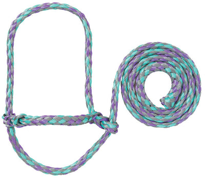 Braided rope with a loop on a white background